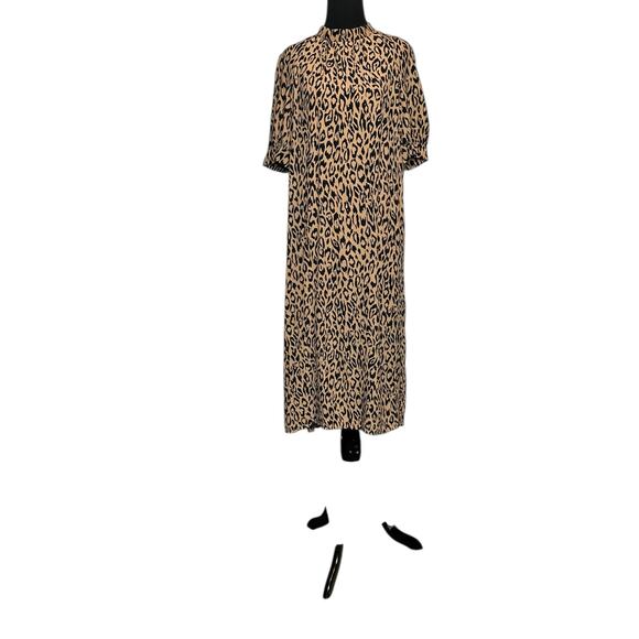 Anthropologie Leopard Print Short Sleeves Midi Dress size XS - Picture 12 of 16
